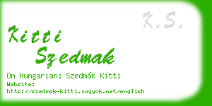 kitti szedmak business card